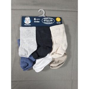 GERBER 6 PACK WIGGLE PROOF STAY ON SOCKS (0-6M)